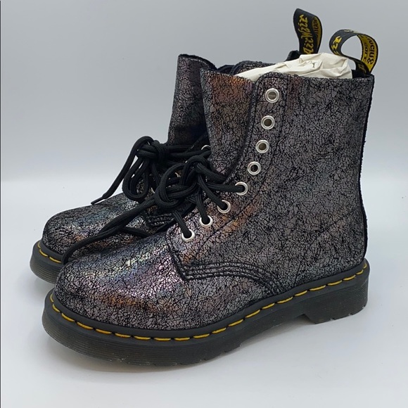 dr martens iridescent black